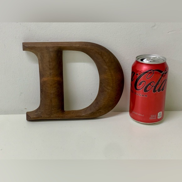 Antique Solid Hardwood Wall Mounting Letter D - Picture 4 of 10